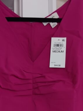 Macy's Sleeveless Peplum Tank Top in Fuchsia